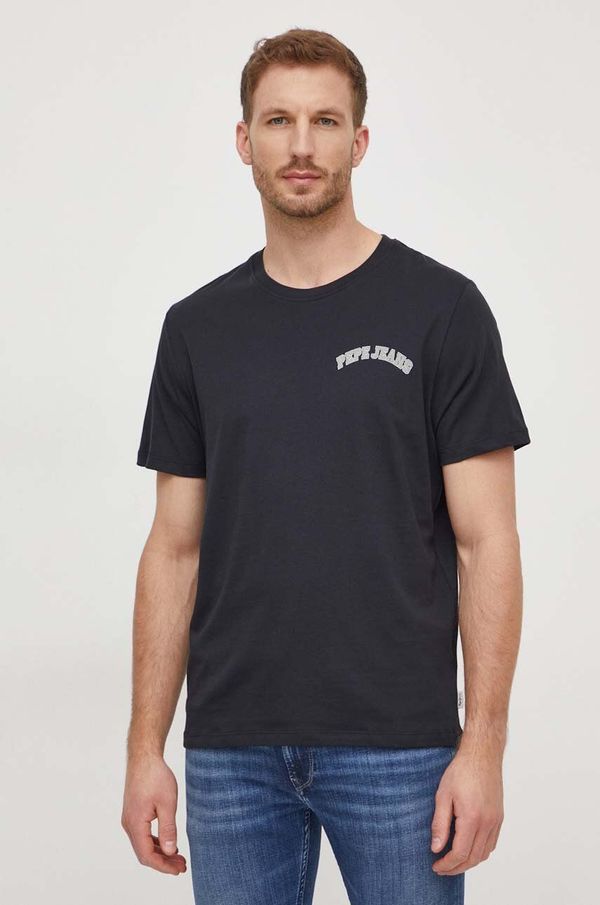 Pepe Jeans Pamučna majica Pepe Jeans Clementine za muškarce, boja: crna, s tiskom