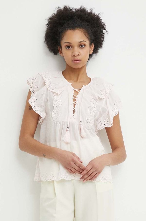 Pepe Jeans Pamučna majica Pepe Jeans DOROTEA za žene, boja: ružičasta, bez uzorka, PL304815