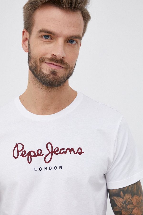 Pepe Jeans Pamučna majica Pepe Jeans Eggo N boja: bijela