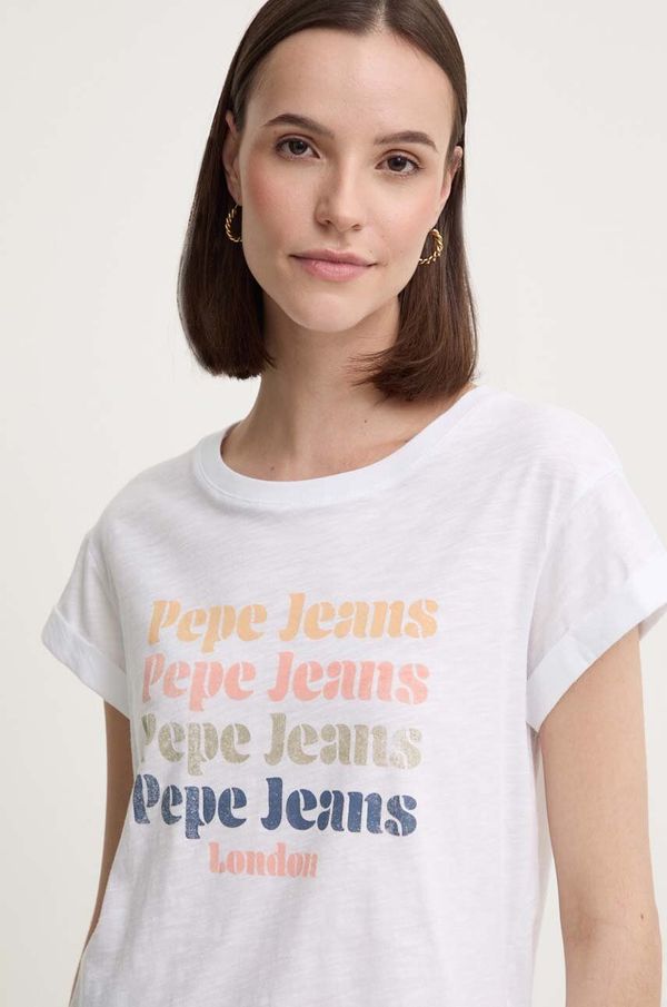 Pepe Jeans Pamučna majica Pepe Jeans EILEEN za žene, boja: bijela, PL505894