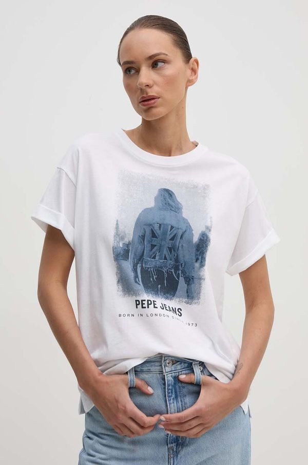 Pepe Jeans Pamučna majica Pepe Jeans ELIZA za žene, boja: bež, PL505890