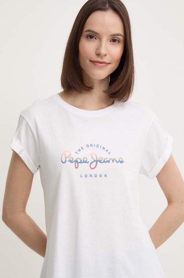 Pepe Jeans Pamučna majica Pepe Jeans EVETTE za žene, boja: bijela, PL505880