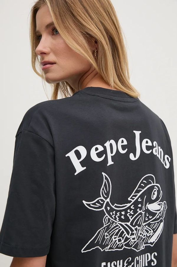 Pepe Jeans Pamučna majica Pepe Jeans GRACIE za žene, boja: tamno plava, PL505969