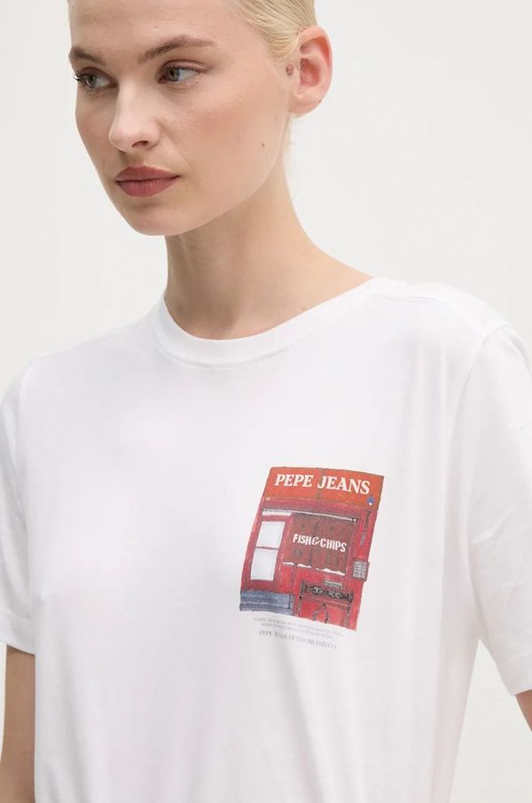 Pepe Jeans Pamučna majica Pepe Jeans GWENDOLYN za žene, boja: bijela, PL505976
