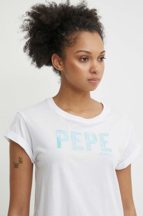 Pepe Jeans Pamučna majica Pepe Jeans JANET za žene, boja: bijela, PL505836