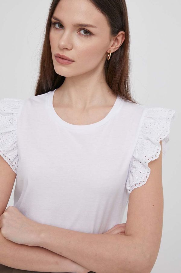 Pepe Jeans Pamučna majica Pepe Jeans LINDSAY za žene, boja: bijela, PL505849