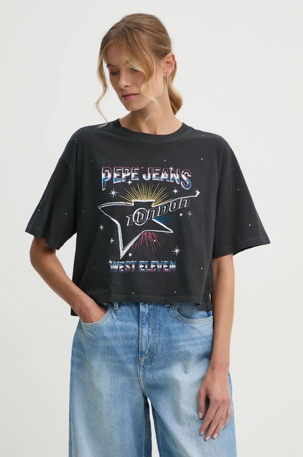 Pepe Jeans Pamučna majica Pepe Jeans LOUISE za žene, boja: crna, PL505991