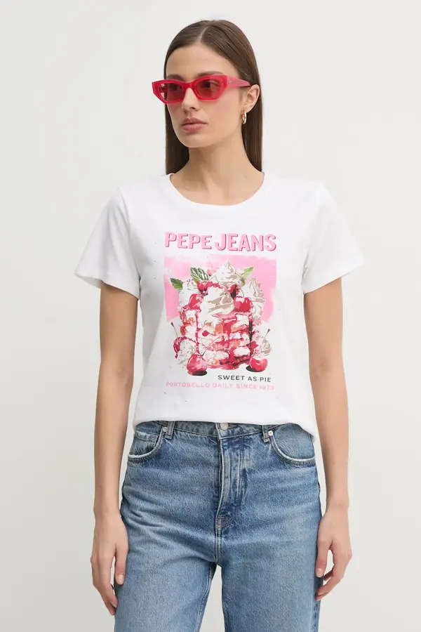 Pepe Jeans Pamučna majica Pepe Jeans RYOKO za žene, boja: bijela, PL506069