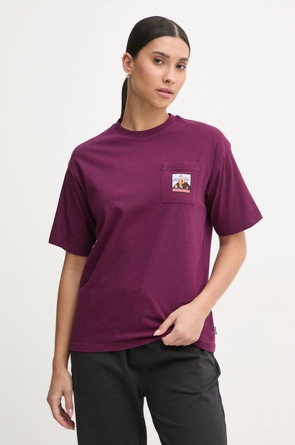 Picture Pamučna majica Picture Kiarra Pocket za žene, boja: bordo, WTS0581