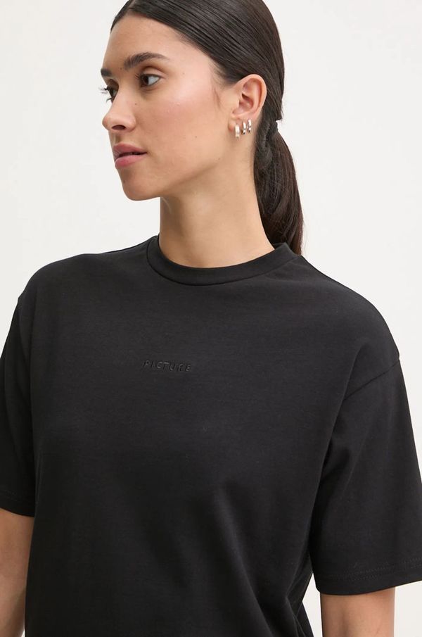 Picture Pamučna majica Picture Maogany za žene, boja: crna, WTS0559