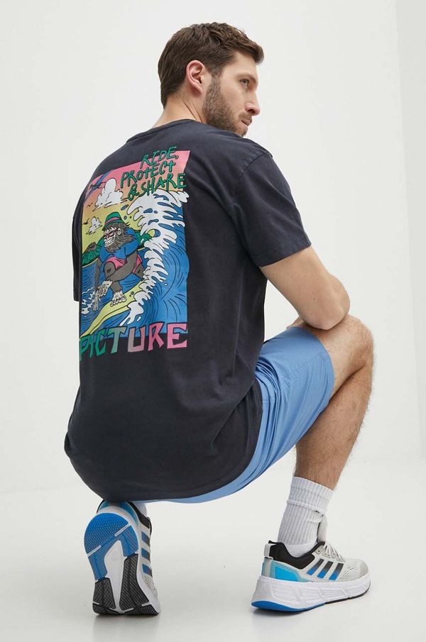 Picture Pamučna majica Picture Tsunami za muškarce, boja: crna, s tiskom, MTS1147