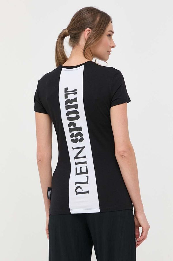 Plein Sport Pamučna majica PLEIN SPORT boja: crna