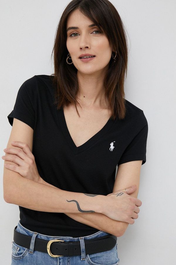 Polo Ralph Lauren Pamučna majica Polo Ralph Lauren boja: crna