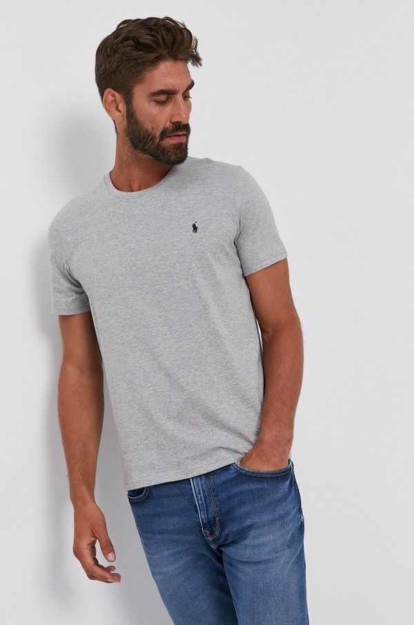 Polo Ralph Lauren Pamučna majica Polo Ralph Lauren boja: siva