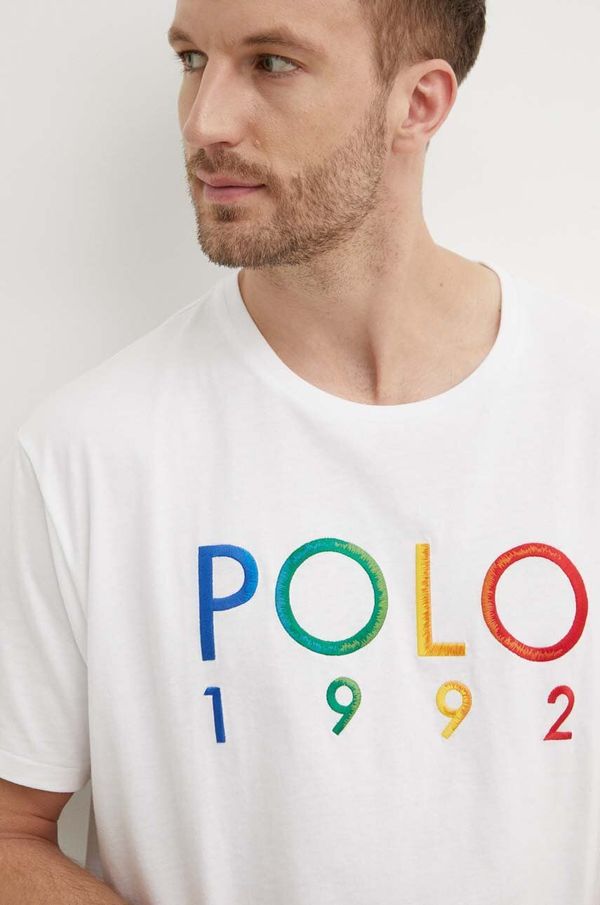 Polo Ralph Lauren Pamučna majica Polo Ralph Lauren za muškarce, boja: bijela, s aplikacijom, 710934742