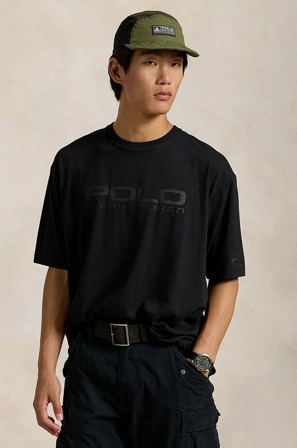 Polo Ralph Lauren Pamučna majica Polo Ralph Lauren za muškarce, boja: crna, s tiskom, 710959027