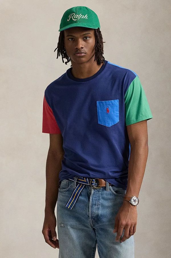 Polo Ralph Lauren Pamučna majica Polo Ralph Lauren za muškarce, boja: tamno plava, bez uzorka, 710852665