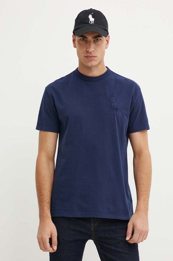 Polo Ralph Lauren Pamučna majica Polo Ralph Lauren za muškarce, boja: tamno plava, bez uzorka, 710936509