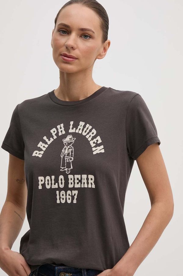 Polo Ralph Lauren Pamučna majica Polo Ralph Lauren za žene, boja: siva, 211941221