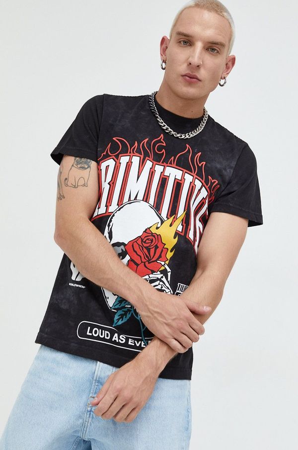 Primitive Pamučna majica Primitive boja: crna, s tiskom