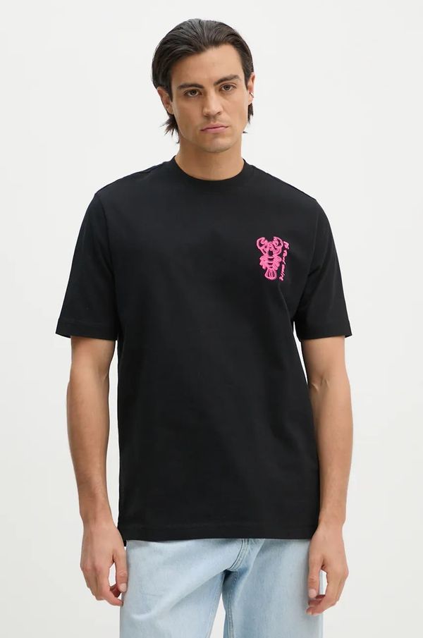 PS Paul Smith Pamučna majica PS Paul Smith za muškarce, boja: crna, s aplikacijom, M2R.965X.NP4823