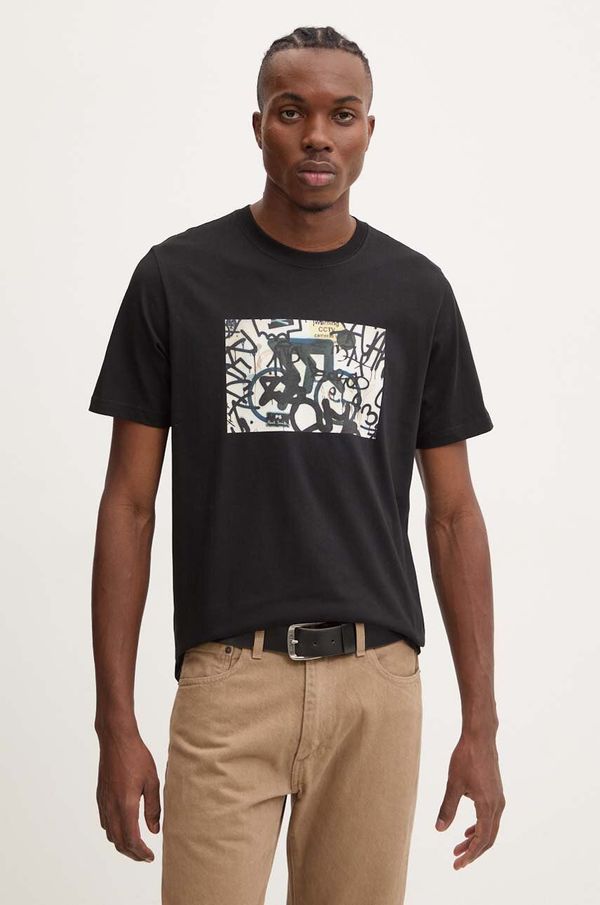 PS Paul Smith Pamučna majica PS Paul Smith za muškarce, boja: crna, s tiskom, M2R.011R.NP4811