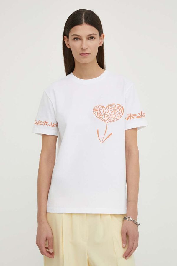 PS Paul Smith Pamučna majica PS Paul Smith za žene, boja: bijela