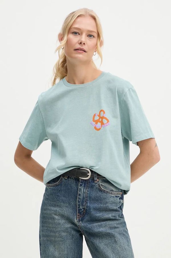 PS Paul Smith Pamučna majica PS Paul Smith za žene, boja: tirkizna, W2R.232V.NP4841