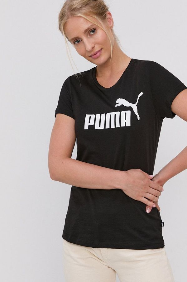 Puma Pamučna majica Puma boja: crna