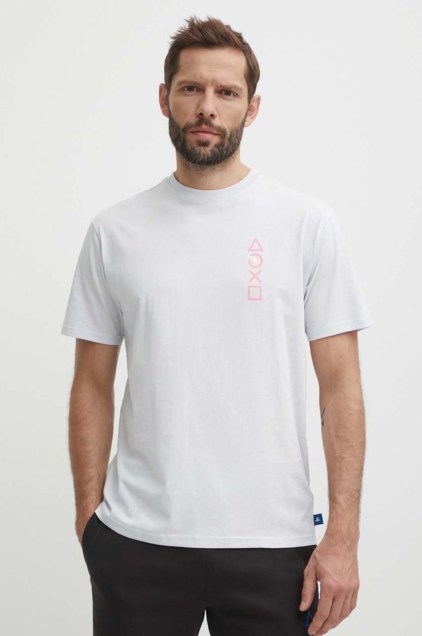 Puma Pamučna majica Puma PUMA X PLAYSTATION za muškarce, boja: siva, s tiskom, 624694