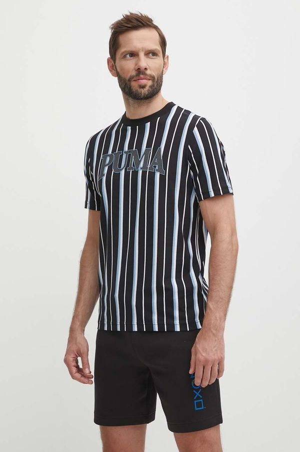 Puma Pamučna majica Puma SQUAD za muškarce, boja: crna, s uzorkom, 678973