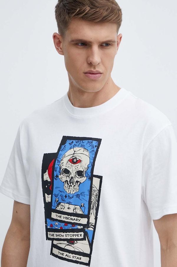 Puma Pamučna majica Puma za muškarce, boja: bijela, s tiskom, 624776