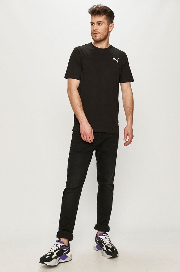 Puma Pamučna majica Puma za muškarce, boja: crna, bez uzorka