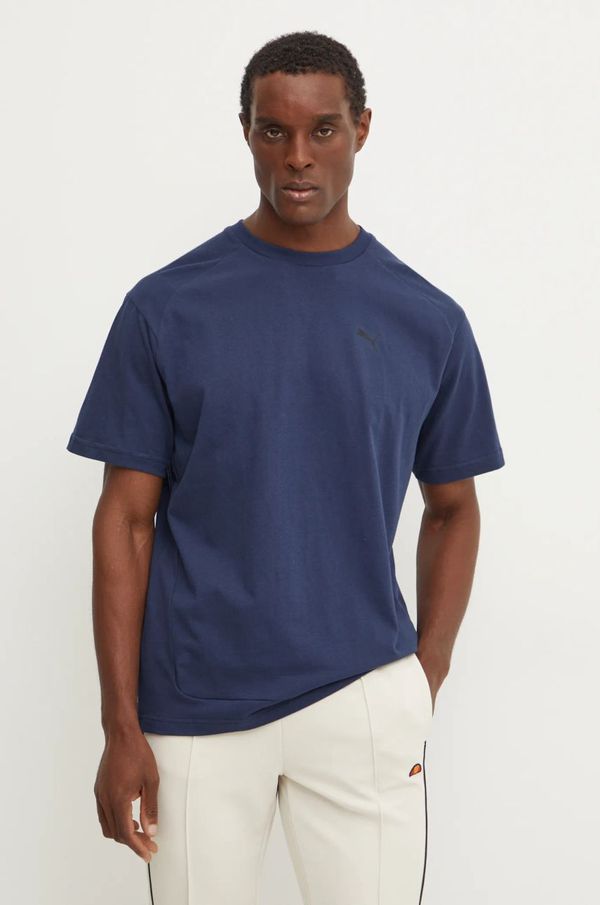 Puma Pamučna majica Puma za muškarce, boja: tamno plava, bez uzorka, 681991