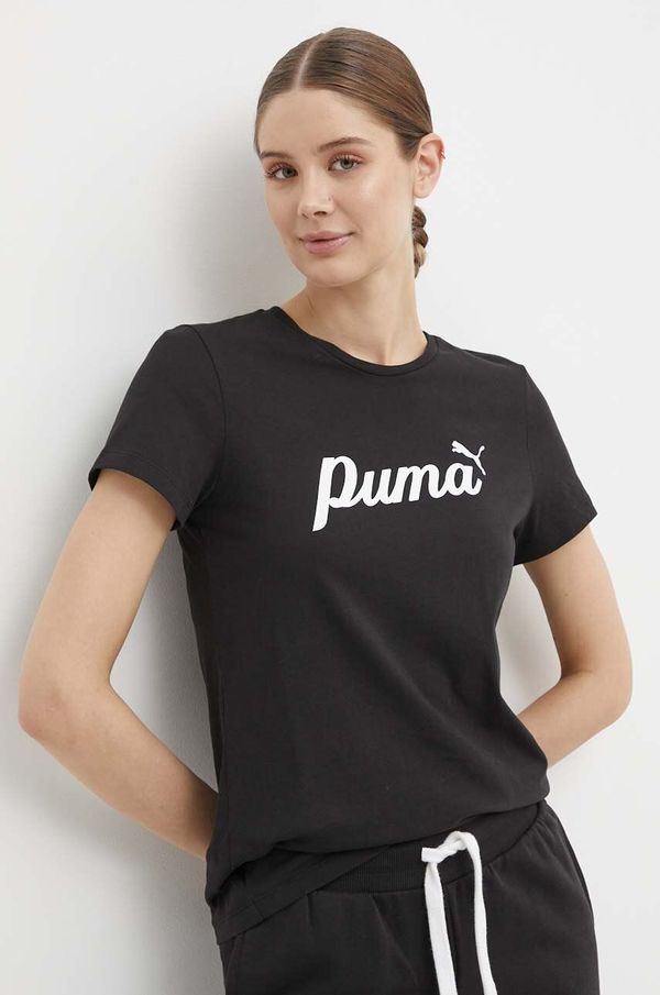Puma Pamučna majica Puma za žene, boja: crna, 679315