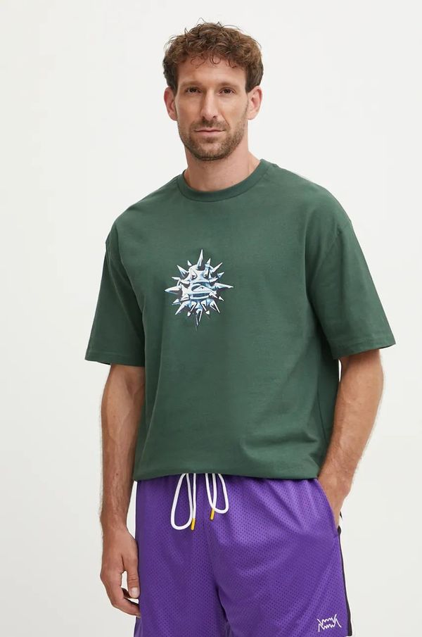 Quiksilver Pamučna majica Quiksilver Spike Ball Mer za muškarce, boja: zelena, s tiskom, AQYZT09918