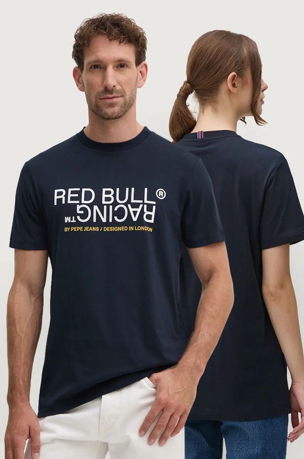 Red Bull Racing x Pepe Jeans Pamučna majica Red Bull Racing x Pepe Jeans boja: tamno plava, s tiskom, RU500002