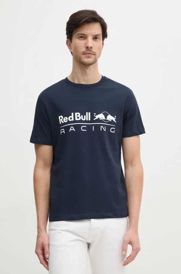 Red Bull Racing x Pepe Jeans Pamučna majica Red Bull Racing x Pepe Jeans LOGO TEE za muškarce, boja: tamno plava, s tiskom, RM500016