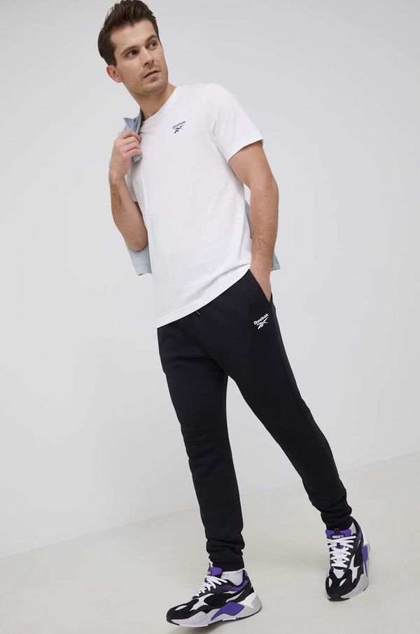 Reebok Pamučna majica Reebok boja: bijela, s tiskom