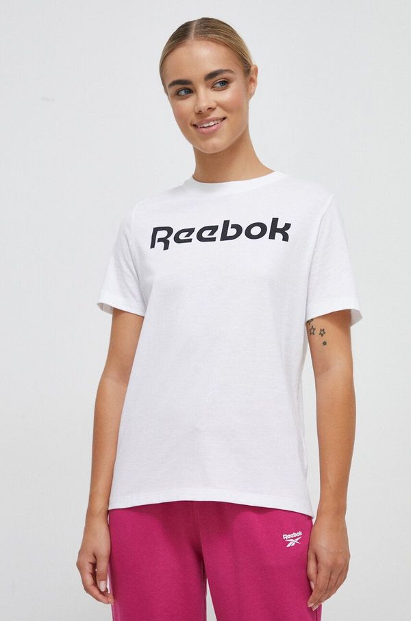 Reebok Pamučna majica Reebok boja: bijela