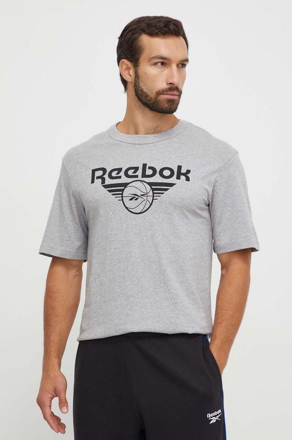 Reebok Classic Pamučna majica Reebok Classic Basketball boja: siva, s tiskom
