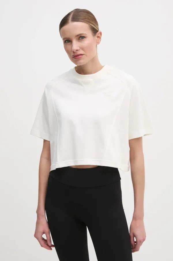 Reebok Classic Pamučna majica Reebok Classic za žene, boja: bež, 100214091