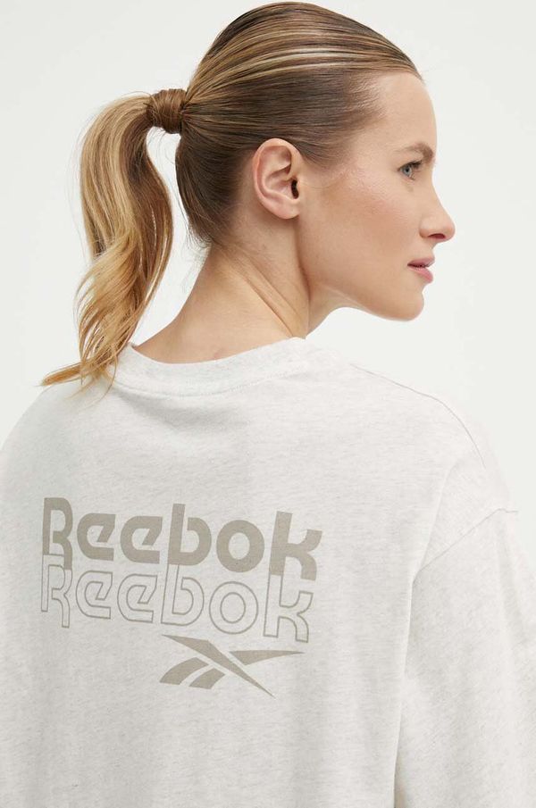 Reebok Pamučna majica Reebok za žene, boja: bež, 100075401