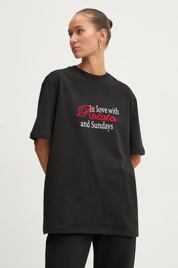 Rotate Pamučna majica Rotate za žene, boja: crna, 113421100