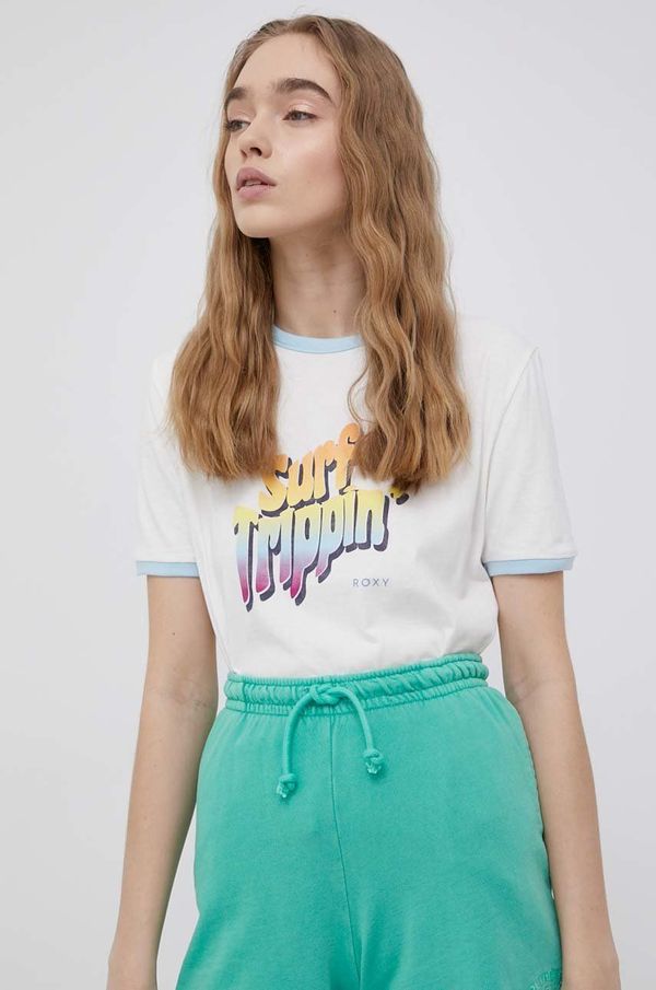 Roxy Pamučna majica Roxy boja: bijela