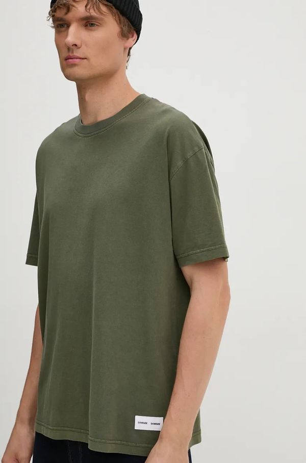 Samsoe Samsoe Pamučna majica Samsoe Samsoe boja: zelena