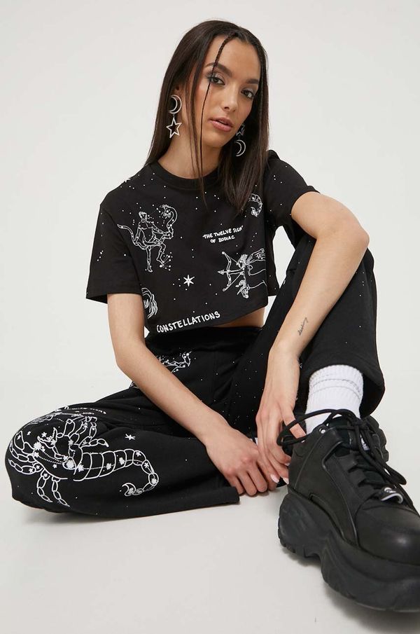 Sixth June Pamučna majica Sixth June boja: crna