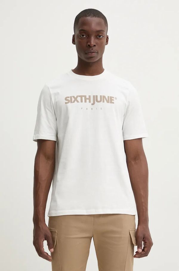 Sixth June Pamučna majica Sixth June za muškarce, boja: bijela, s tiskom, 25337