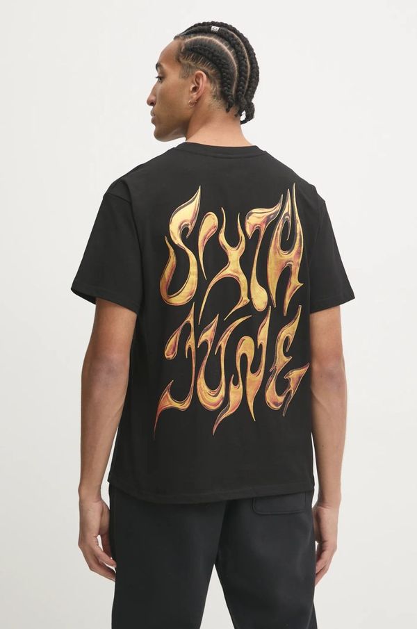 Sixth June Pamučna majica Sixth June za muškarce, boja: crna, s tiskom, 23639