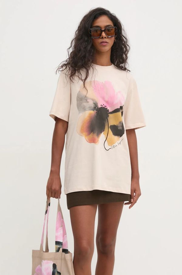 Stine Goya Pamučna majica Stine Goya za žene, boja: bež, SG-PS25-T009-2243